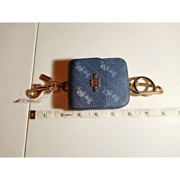 Coach Multi Attachments Case Bag Charm With Horse & Carriage Dot Print Blue 4305 - Picture 9 of 12